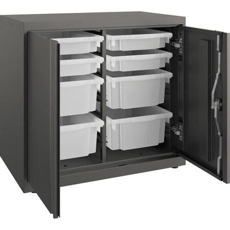 Hon HON SC182830LGS, FLAGSHIP STORAGE CABINET WITH 4 SMALL AND 4 MEDIUM BINS, 30 X 18 X 28, CHARCOAL HONSC182830LGS